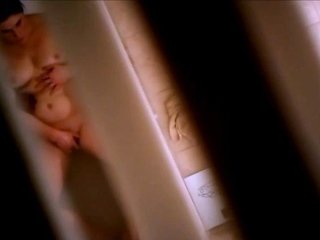 Sexy black amateur caught taking a shower on hidden cam